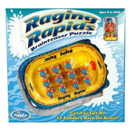 Raging Rapids puzzle with wooden rafters and boat pieces